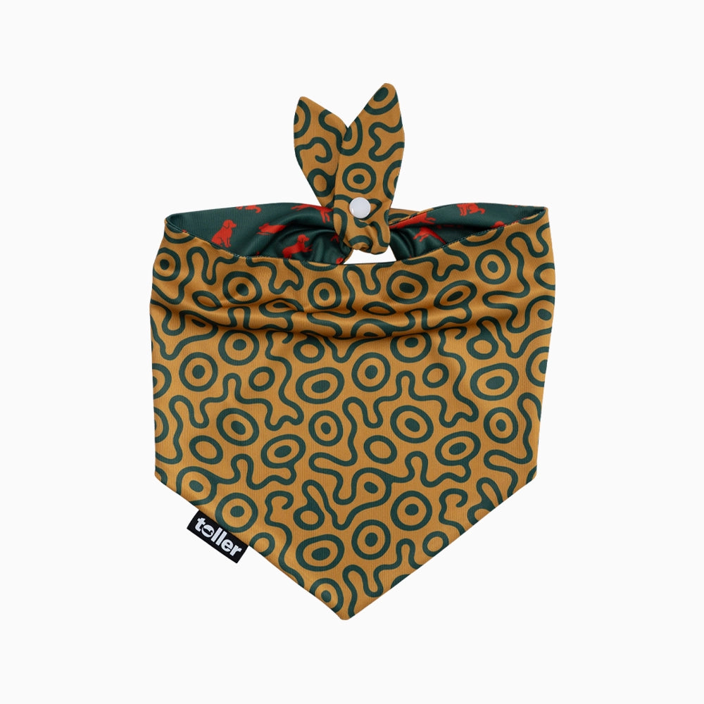 Dog bandana with geometric pattern on a white background