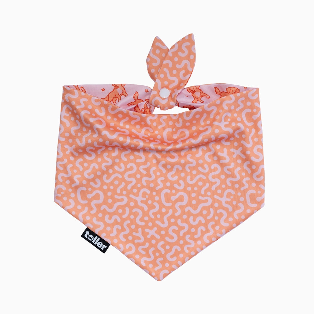 Dog bandana with pink pattern on a white background