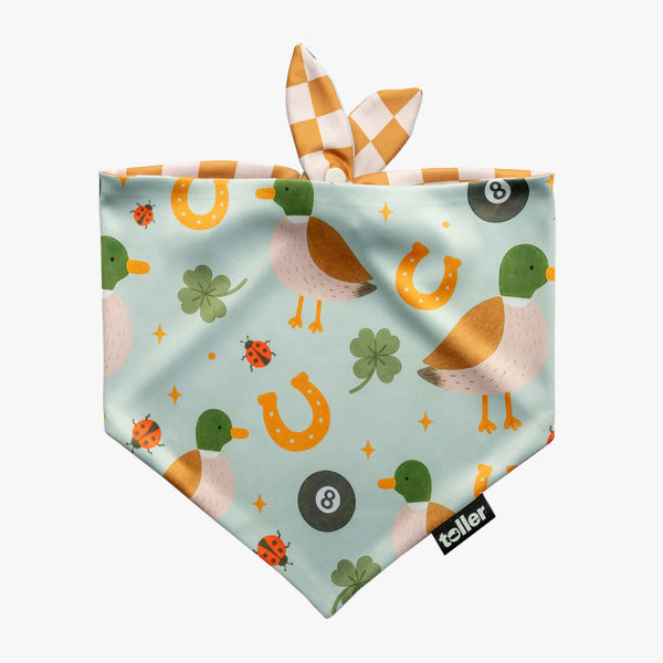 Lucky Duck 2-in-1 dog bandana, side one
