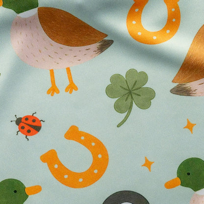Lucky Duck dog bandana print detail, reverse side