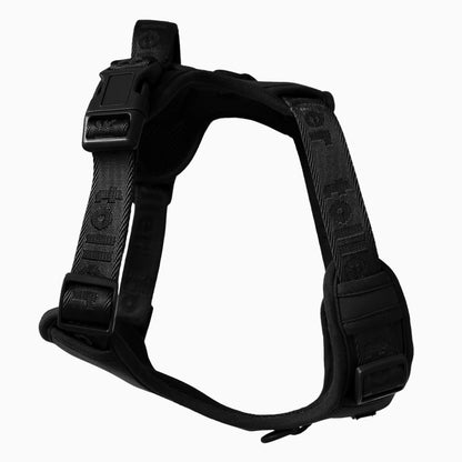 Side view of black harness