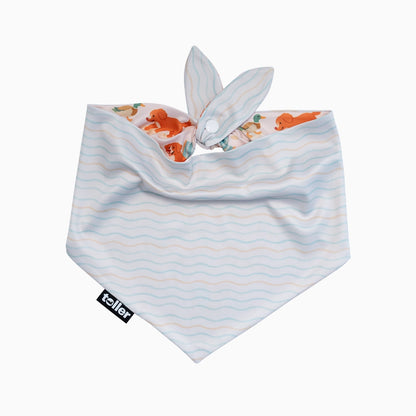 Striped dog bandana on a white background